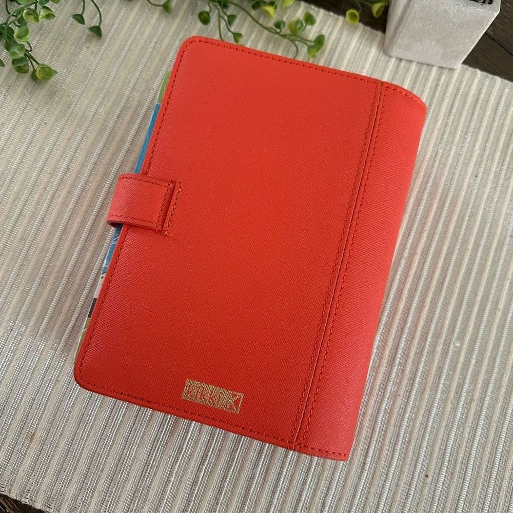 Kikki.K Orange Saffiano Planner Organizer 6 Ring Binder 7.5” x 5.5” - Picture 8 of 12